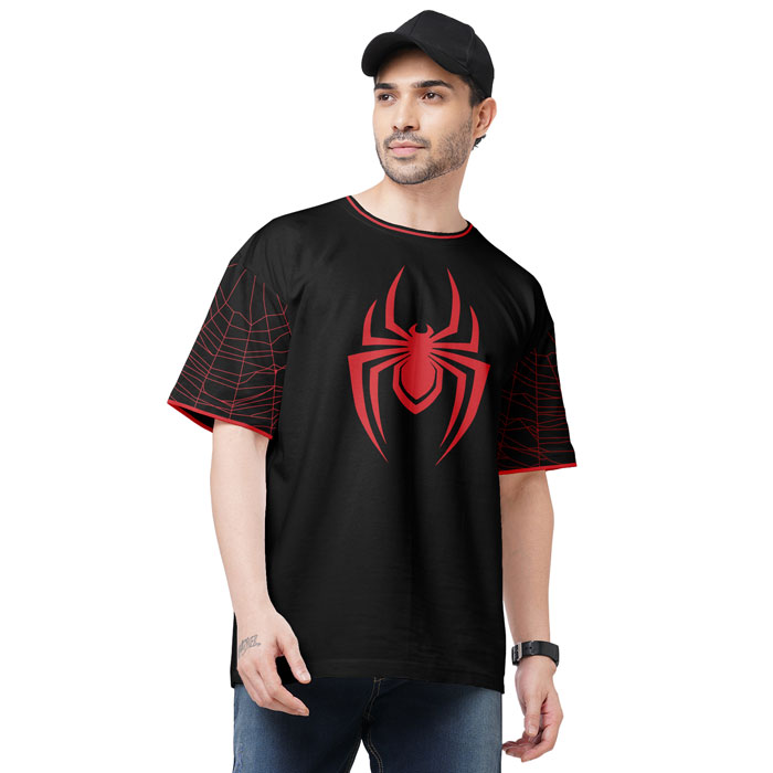 

Redwolf - Miles Morales: What' Up Danger - Marvel Official Oversized T-shirt, Black