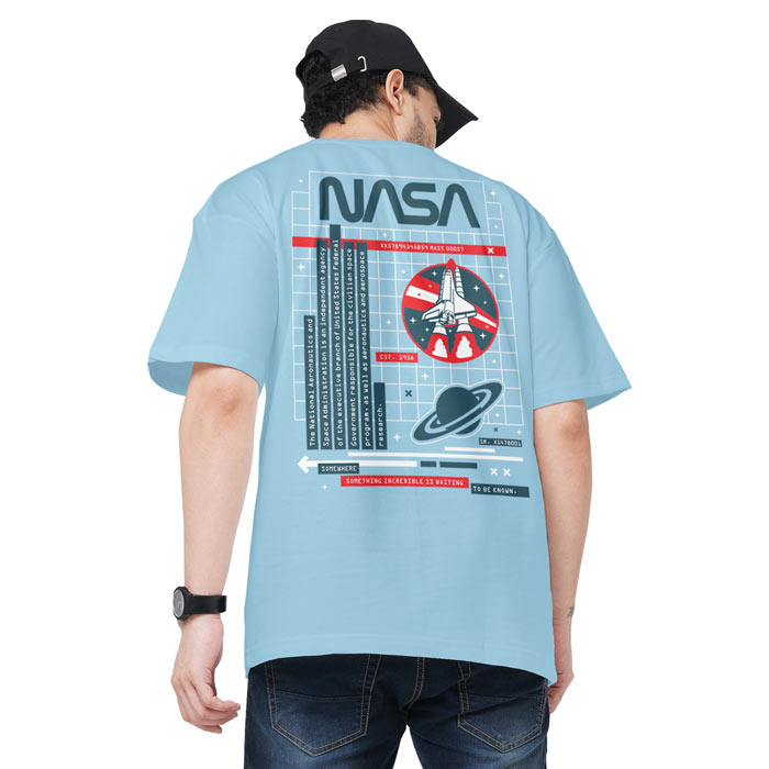 

Redwolf - Rocket Launch - Official NASA Oversized T-shirt, Sky blue