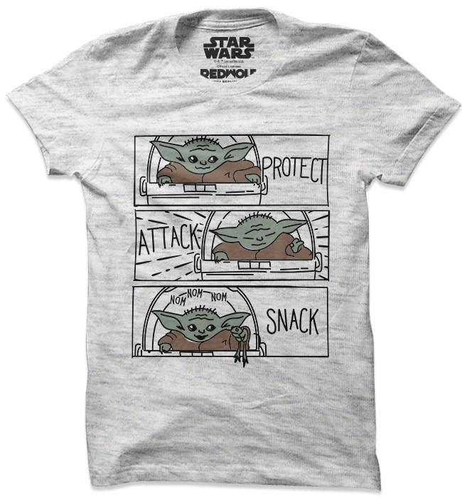 

Redwolf - Protect, Attack, Snack - Star Wars Official T-shirt, Ecru melange