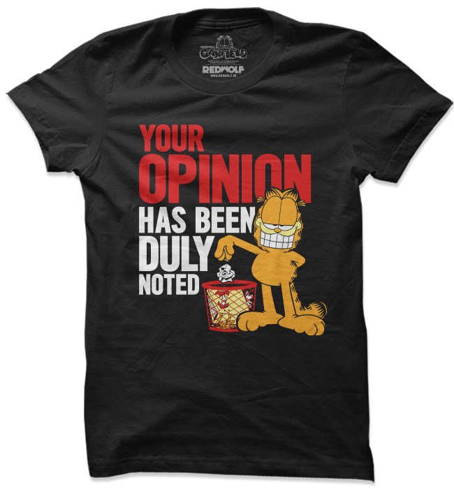 

Redwolf - Your Opinion - Garfield Official T-shirt, Black