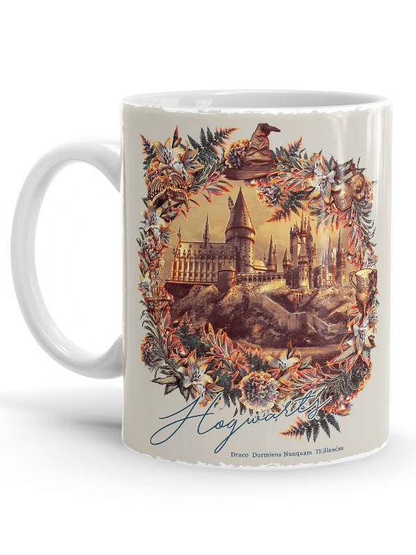 

Redwolf - Hogwarts Floral - Harry Potter Official Mug, White