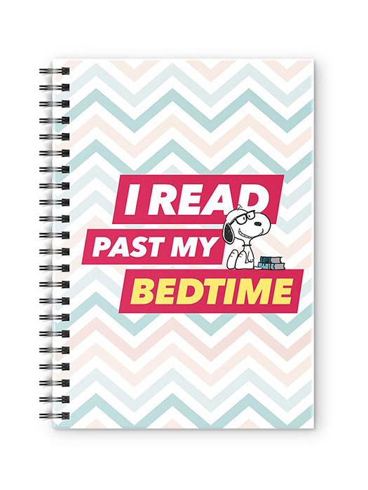 

Redwolf - I Read Past My Bedtime - Peanuts Official Spiral Notebook, Multi-coloured