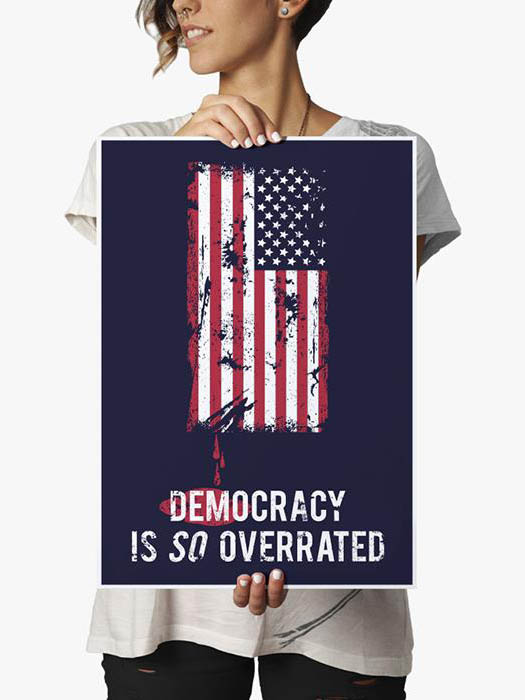 

Redwolf - Democracy Is So Overrated - Poster, Navy blue