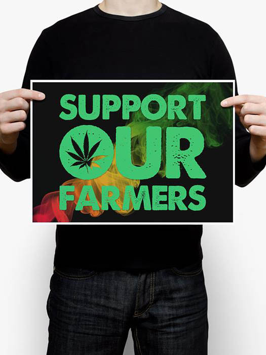 

Redwolf - Support Our Farmers - Poster, Black