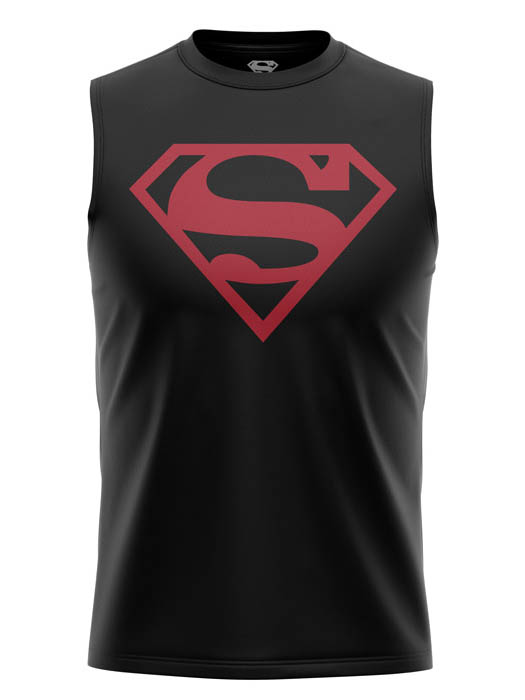 black and red superman shirt