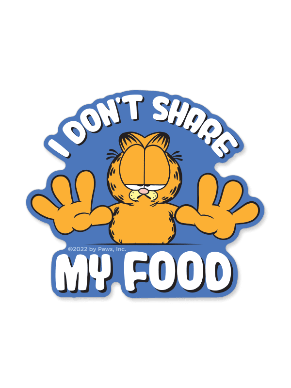 I Don't Share My Food Garfield Official Sticker Redwolf