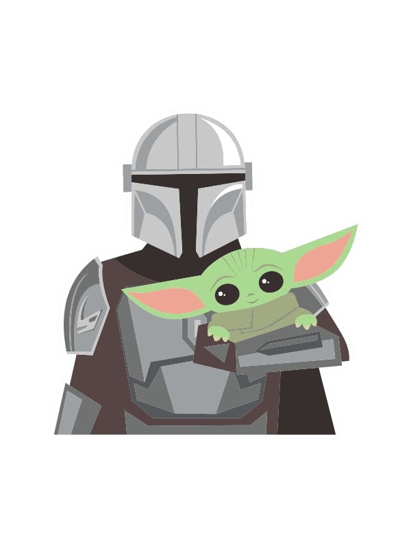 

Redwolf - Mando And Baby Yoda - Star Wars Official Sticker