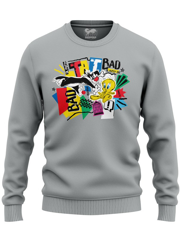 

Redwolf - Bad Tat - Looney Tunes Official Pullover, Cement