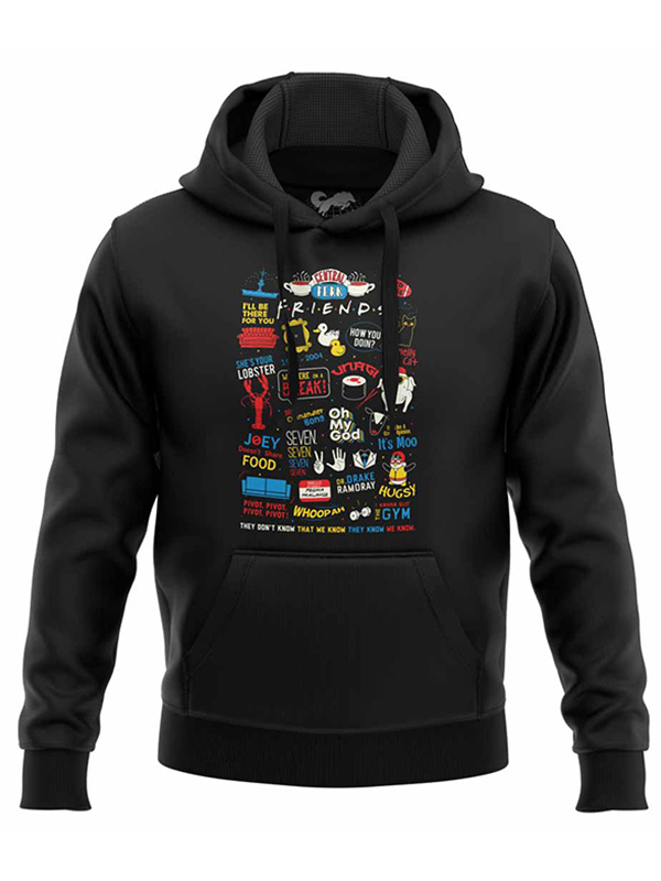 

Redwolf - F.R.I.E.N.D.S Infographic - Friends Official Hoodie, Black