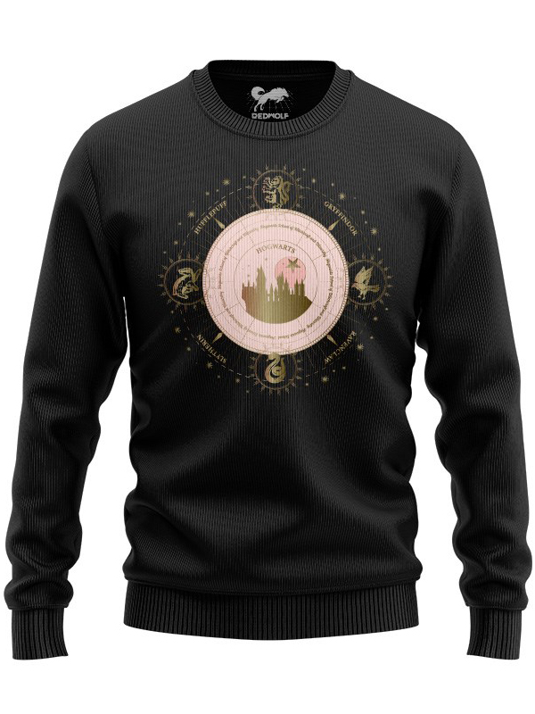 

Redwolf - Hogwarts Compass - Harry Potter Official Pullover, Black