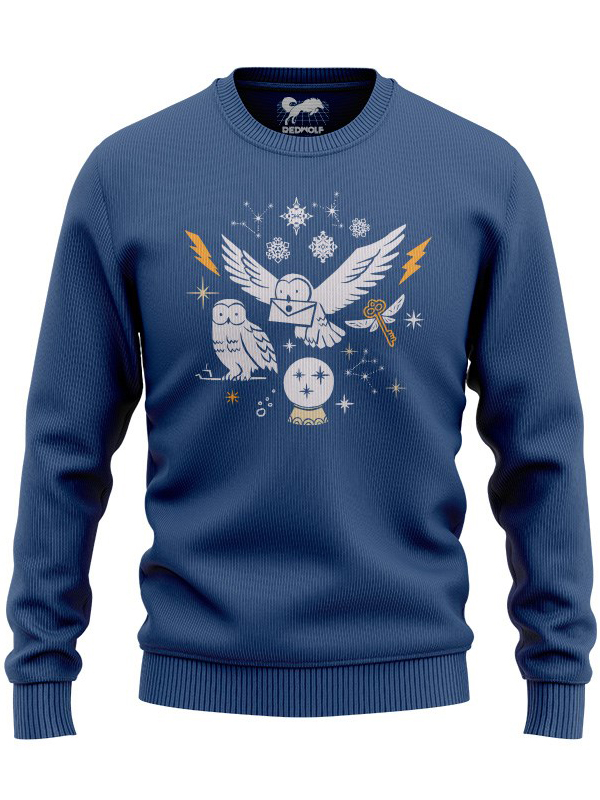 

Redwolf - Holiday Owl Messenger - Harry Potter Official Pullover, Navy blue