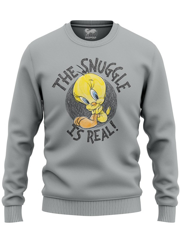 

Redwolf - The Snuggle Is Real - Looney Tunes Official Pullover, Cement